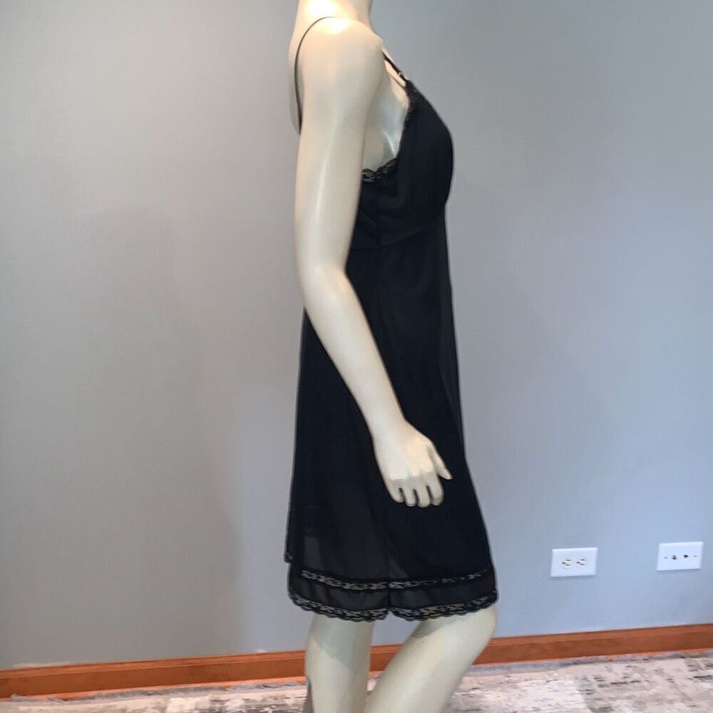 Vintage Slip Dress Black Lace Lingerie Sliperfection Nylon Tricot Antron III‎ - Picture 5 of 11